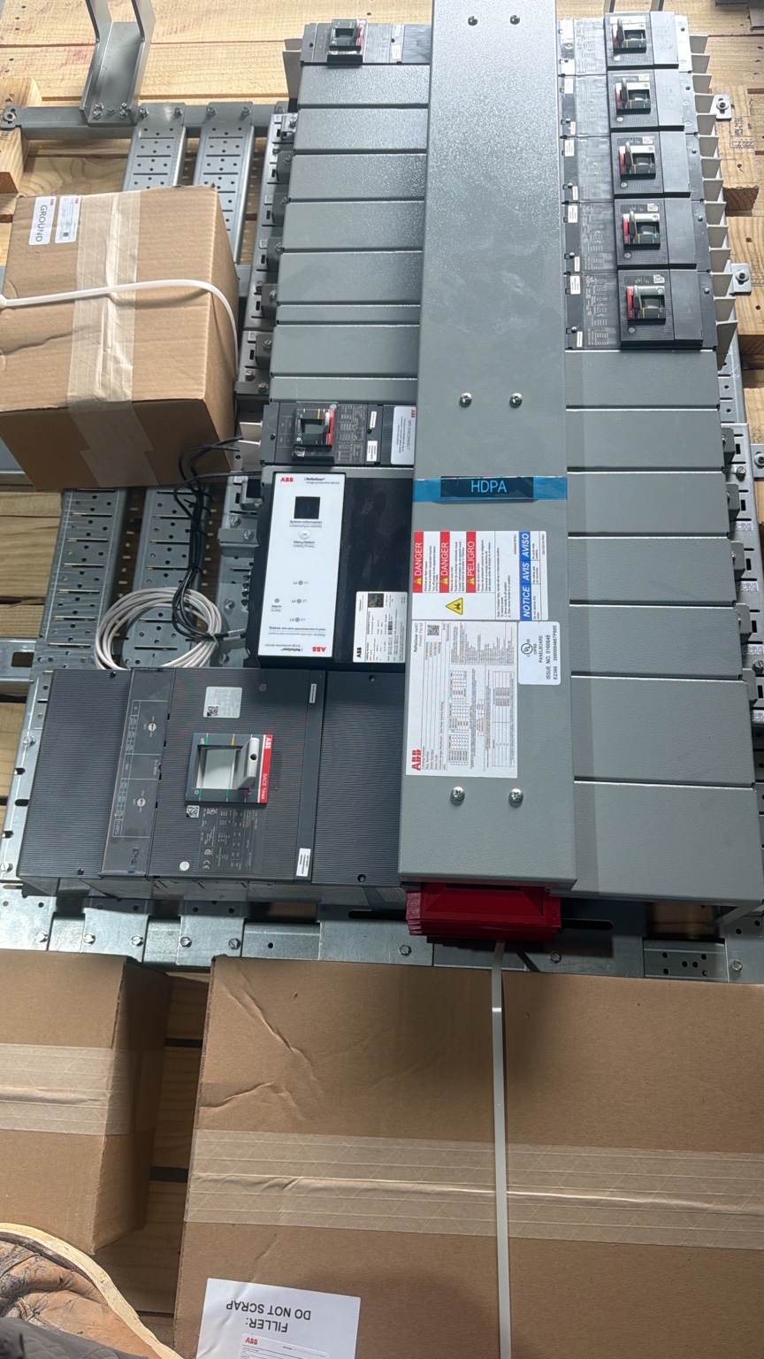 Commercial ABB switchboard and power distribution equipment installed by Brens Electric